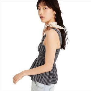 Madewell Texture and Thread smocked peplum tank, S